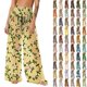 thumbnail image 1 of Pincandy Women See Through Sheer Mesh Pants Beach Swimsuit Bikini Bottom Cover up Party Club Elastic High Waist Wide Leg Pants, 1 of 7