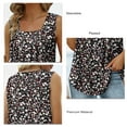 thumbnail image 3 of Blouse Sans Manches Imprimée Plissée Ample Décontractée Tunique Évasée, 3 of 5