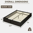 thumbnail image 3 of VanAcc Queen Size Lift Up Storage Platform Bed Frame, Metal Bed Frame with Wooden Slats Support, Large Storage Space, Noise Free, Easy Assembly, Black, 3 of 7