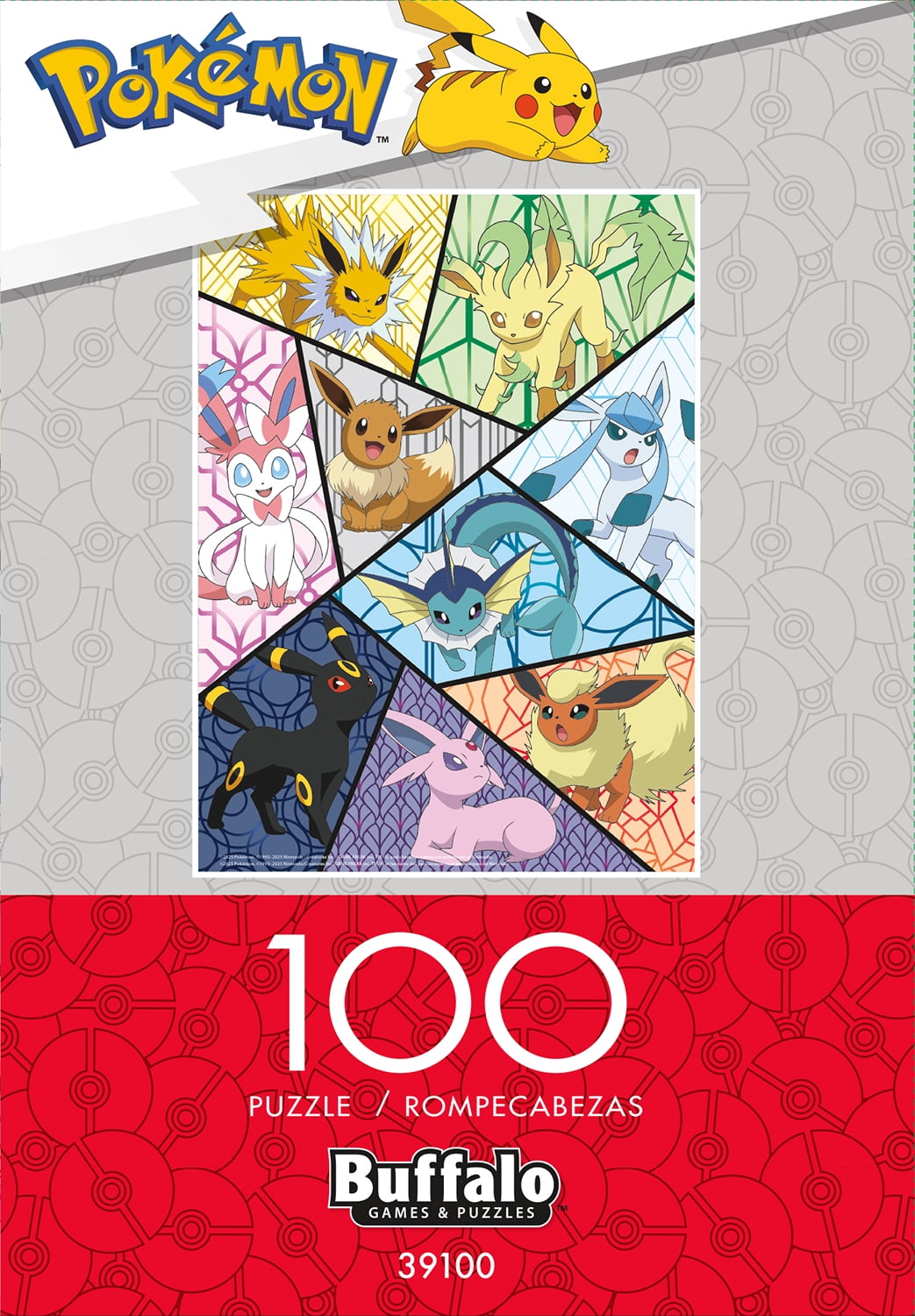 Buffalo Games Pokemon Eevee Montage 100-Piece 15 x 11-Inch Interlocking Jigsaw Puzzle in Plastic Ball for Children Ages 6+