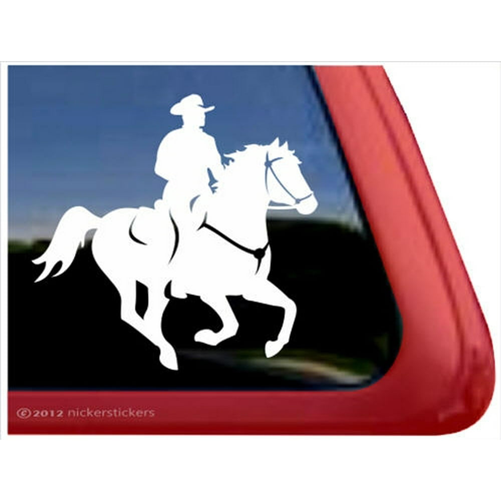 High Quality Vinyl Quarter Horse Galloping Rider Decal - Walmart.com ...