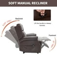 thumbnail image 5 of Manual Recliner Chair with Massage and Heat for Elderly, Faux Leather Upholstered Reclining Chair with Adjustable Backrest and Side Pocket for Living Room, Brown, 5 of 7