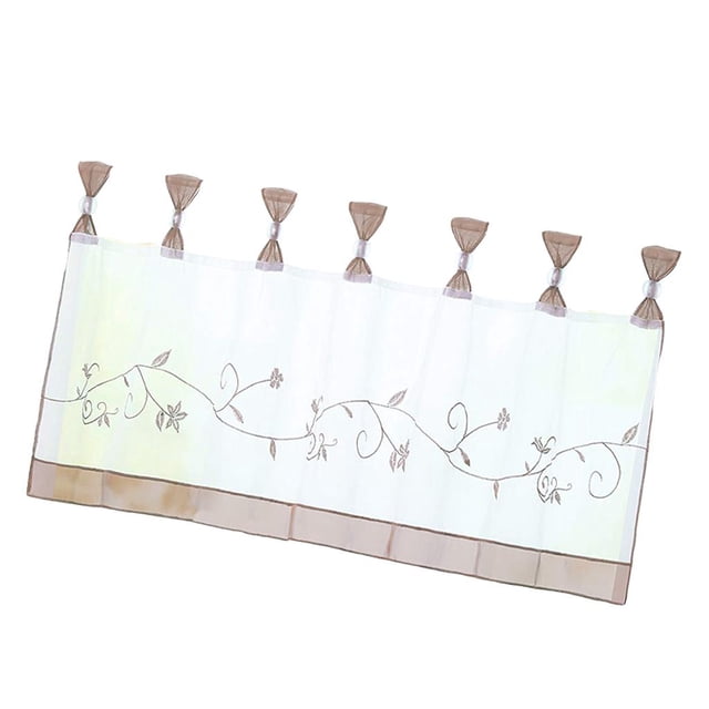 Cortinas de Media Ventana Bordadas para , Privacidad, Cortina Corta, Niveles de Ventana, 4 , 4 Tamaños - 60x145cm BLESIY Cortinas de ventana bordadas