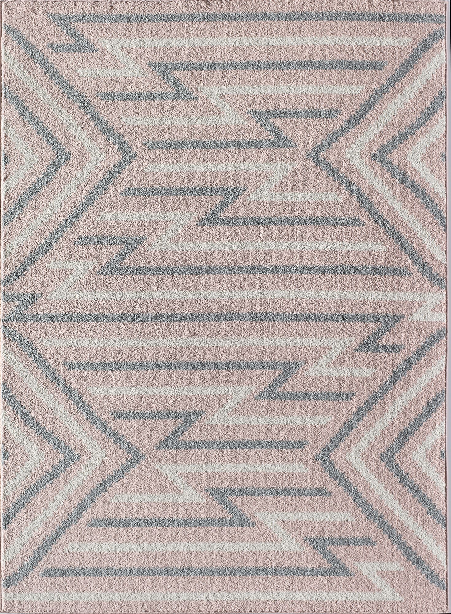 Rugs America Mika MO10A Strawberry Milk Geometric Contemporary Pink Area Rug, 8'x10'