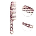 thumbnail image 2 of Unique Bargains 1 Pc Long Handle Hair Comb Purple White Acetate Sheet, 2 of 5
