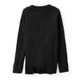 thumbnail image 3 of Innerwin Pullover Jumper Tops V Neck Ladies Sweater Work Cable Knit Comfy Knitwear Black M, 3 of 9