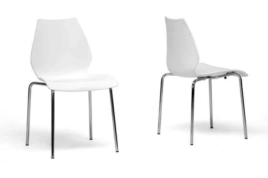 Skyline Decor Overlea White Plastic, How To Clean White Plastic Dining Chairs
