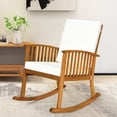 thumbnail image 5 of Outdoor Acacia Wood Rocking Chair Patio Backyard Garden Lawn W/ Cushion, 5 of 12