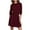 Red Belt Midi Dress, variant on Womens 2024 Fall Fashion Dresses Casual Long Sleeve Crew Neck Basic Dress Pleated Loose Swing Midi Dress with Belt Navy S
