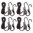thumbnail image 1 of Uxcell 4 Pairs 1/4" Adjustable Rope Hanger, 7.87ft(2.4 Meter) Heavy Duty Ratchet Tie Down Strap with S Hooks for Hanging Plants, Grow Light and Various Tie-Down Uses, Black/Red, 1 of 6