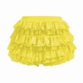 thumbnail image 4 of Women Y2K Lace Multi-Layered Bloomers, Ruffle Shorts, Short Pumpkin Pants, Elastic Waist Sweet Pettipants Yellow L, 4 of 5