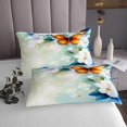 thumbnail image 3 of Erosebridal Wild Butterfly Coverlet Set King, Spring Garden Blossoms Bedding Set 3-Piece, 3 of 5