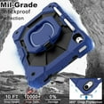 thumbnail image 3 of Case for iPad (A16) 11th Generation 11 Inch (2025),iPad 10th Generation 10.9 Inch (2022),Full-Body Drop Protection i Pad Case 10th Gen Kids Friendly with Rotating Stand Screen Protector,Navy, 3 of 14