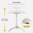 thumbnail image 4 of Fully Foldable Mobile Standing Desk, Height Adjustable Sit to Stand Computer Workstation with Tiltable Top & 22 lbs Capacity, Portable Overbed Table for Home Office Dormitory Hospital Use, 4 of 10