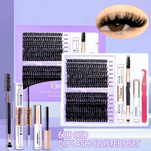 Trousse d'Extension de Cils Pro DIY : Grappes de Cils Assorties avec Bond & Seal...
