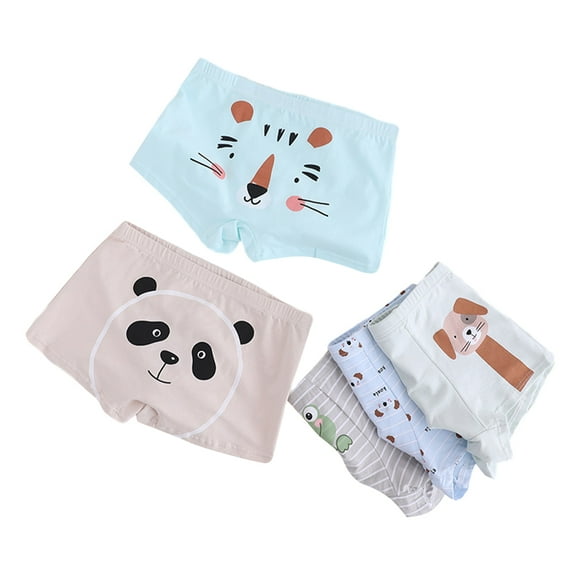 Godderr Kids Baby Cotton Underwear for Toddler Boys Boxer Briefs Boys Large Boxer Briefs Breathable Cotton Boxer Shorts Cartoon Underwear for 12-18Y