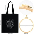 thumbnail image 3 of Canvas Bag Embroidery Kit for Beginners Adults, Full Range Embroidery Starter Kit with Flower Pattern, DIY Art Craft Sewing Embroidery Kit Black Tote Bag, 3 of 7