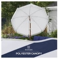 thumbnail image 3 of 7 x 7 ft Outdoor Patio Umbrella with Tilt, Vent, Table Umbrella Parasol with Fringed Ruffles and Flounce, Blue Strip, 3 of 9