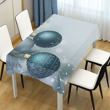 

ALAZA Christmas Balls Snowflake Rectangle Tablecloth Tablecover Dinning Table Cloth 54 x72