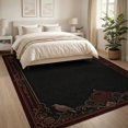 thumbnail image 3 of ODIKA 8'x10' Washable Area Rug Non-Shedding, Easy Care, Dark Red Gold Ornate Gothic Design Intricate Floral Border with Halloween Motif for King Size Bedroom Under Bed, Master Suite, 3 of 7