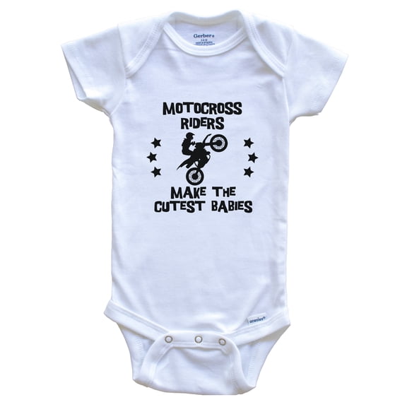 Motocross Riders Make the Cutest Babies Funny Motocross Baby Bodysuit, 0-3 months white