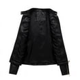 thumbnail image 4 of Yoodem Leather Jacket Women Womens Winter Jacket Womens Long Sleeve Leather Jacket Motorcycle Leather Jacket Pu Leather Jacket Fashion Womens Jacket Coat Leather Jacket Black L, 4 of 4