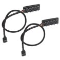 thumbnail image 1 of 2pcs PWM Fan Hub Splitter 4 Pin Black 1 to 5 Way Self Adhesive Fan Extension Splitter for 3 Pin 4 Pin Connectors, 1 of 5