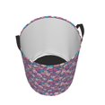 thumbnail image 2 of KLL colorful Skull flower Waterproof Foldable Laundry Hamper Bucket with Handles for Storage Bin,Kids Room,Home Organizer (Small ), 2 of 7