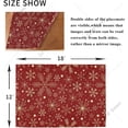 thumbnail image 7 of Christmas Placemats Set of 4 Christmas Snowflakes On Dark Red Table Mats for Dining Tables Burlap Sided Xmas ration, 7 of 7