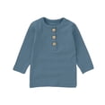 thumbnail image 2 of Toddler Henley Long Sleeve Shirts Cotton Ribbed Solid T-Shirt Boy Fall Clothes Basic Tees Tops, 2 of 5