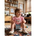 thumbnail image 6 of BemeyourBBs Toddler baby Girls Summer Clothes Newborn Baby Girl Summer Beach Holiday Outfits 0 6 12 18 24 Months 2 3 Years Short Sleeve Ice Cream Embroidery TShirt Tops Ruffled Striped Shorts Set, 6 of 9