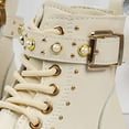 thumbnail image 6 of Gvdentm Boys 7t Winter Boot Glitter Ankle Boots Lace Up Side Zipper Boots Girls Dress Boots Beige,3, 6 of 9