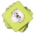 thumbnail image 2 of Carolines Treasures BB1283FC Checkerboard Lime Green Pekingese Foam Coaster Set of 4 3 1/2 x 3 1/2 multicolor, 2 of 3