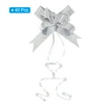 thumbnail image 3 of Uxcell 2" Pull Bows Present Wrapping String Bows Ribbon Striped Style Decorative Bow Tie Silver Tone, 3 of 6