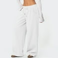 thumbnail image 7 of Wide Leg Pants Women Sweatpants High Waisted Fleece Baggy Sweatpants Full Length Lightweight Active Track Pants White XL, 7 of 7