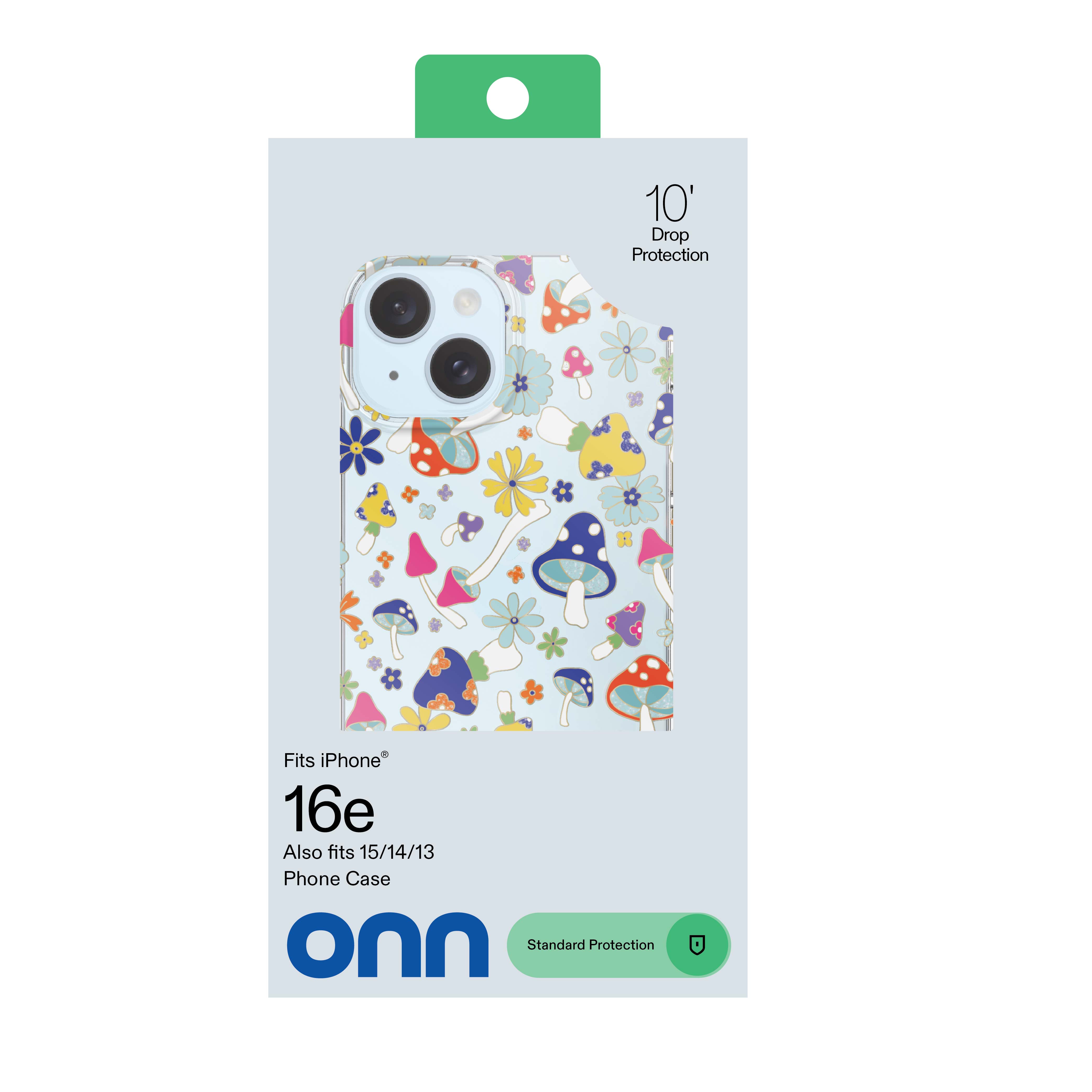 onn Phone Case for iPhone 17e / iPhone 16e / iPhone 15 / iPhone 14 / iPhone 13 - Multicolor Mushroom