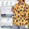 thumbnail image 6 of Jeiento Pumpkin Bow Women's Golf Shirts, Long Sleeve Sun Protection Athletic Tops, V Neck Moisture Wicking Apparel for Halloween, Golf and Outdoor Travel, 6 of 7