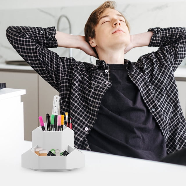 unbranded Plastic Rotating Pen Holder for Desk with Ample Storage and Elegant Style