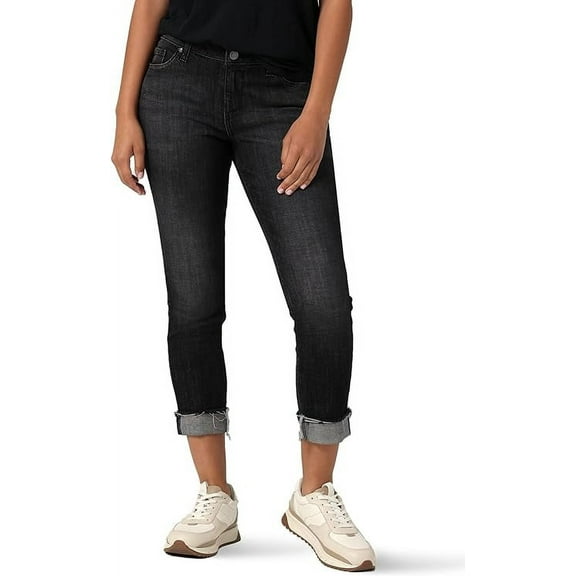 Riders by Lee Indigo Women's Fringe Cuff Boyfriend Jean 8