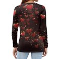 thumbnail image 4 of Valentine Day Shirts for Women Love Heart Print Long Sleeve Cute Blouse V Neck Loose Casual Graphic Tee Light pink M, 4 of 4