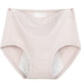 thumbnail image 3 of opvise High Waist Solid Color Ribbed Women Briefs Leakproof Physiological Period Panties Grey 3XL, 3 of 8