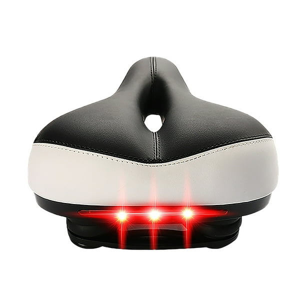 Hot6sl Ofertas Del Día Cojín para Asiento de Bicicleta con Luz Trasera Asiento Engrosado y Ensanchado para Bicicleta