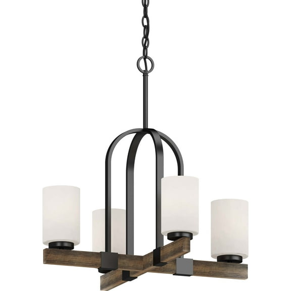 Volume Lighting 4534 Tara 4 Light 24" Wide Pillar Candle Chandelier - Wood