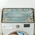 thumbnail image 5 of ZIATUBLES Daisy Blue Wood Grain Washing Machine Cover Pad for The Top Dust Proof Washer and Dryer Machine Top Cover Mat for Laundry Room Home Deocr Accessories, 24" x 19.7", 5 of 7