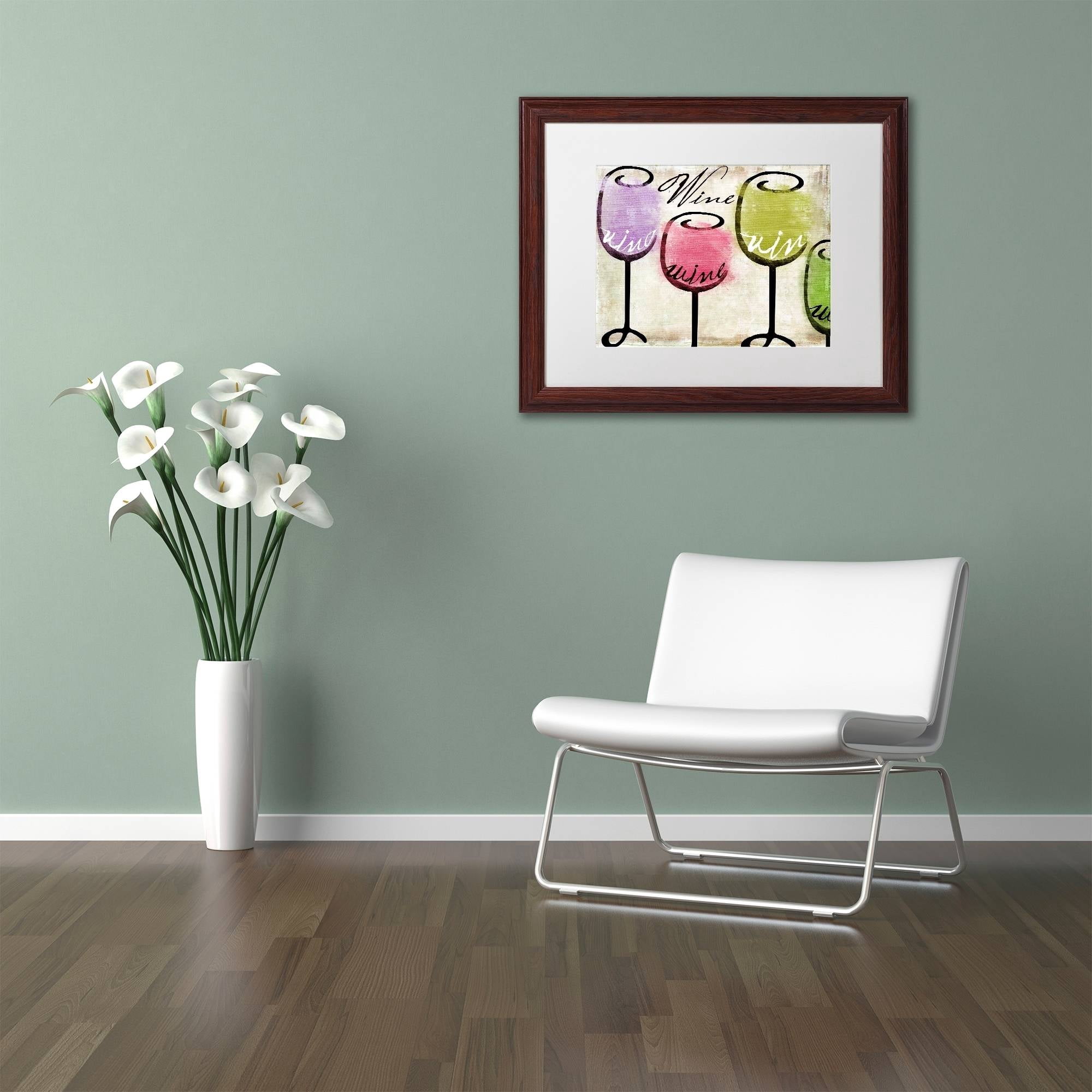 Trademark Fine Art "Wine Tasting III" Canvas Art by Color Bakery White Matte, Wood Frame