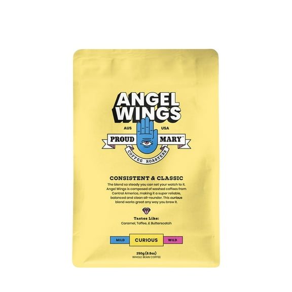 Angel Wings Blend - Roasted by Proud Mary Coffee - Whole Bean Coffee - 250 Gram Bag