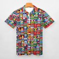thumbnail image 3 of The World's Flags Men Zipper T-shirt Summer Casual Short Sleeve T-shirt Top, 3 of 7