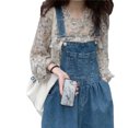 thumbnail image 1 of Tops de mujer, camisa con volantes florales, camisa de gasa con volantes, camisa con cuello redondo con volantes, materiales de la mejor calidad, 1 of 9