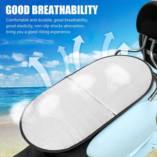 Nestingho Funda Para Cojín De Asiento De Motocicleta Con Material Duradero Plata