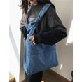 thumbnail image 6 of Kukuzhu Unisex Denim Shoulder Bag Canvas Crossbody Bag for Women Men Knot Tote Bag Casual Aesthetic Messenger Bag Large Hobo Bag, 6 of 7